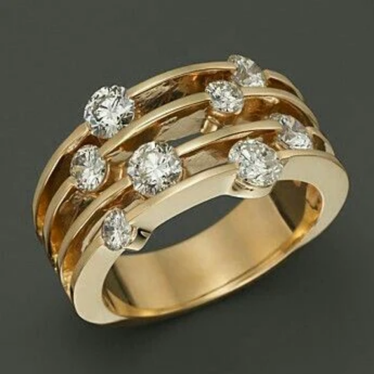 Radiant Cascade Crystal Ring