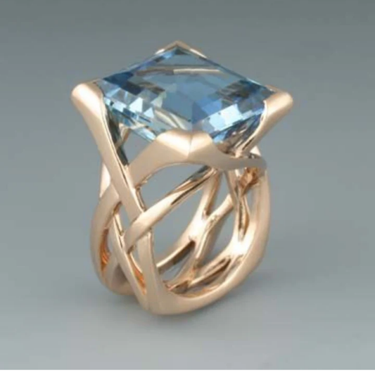 Skybound Lattice Crystal Ring