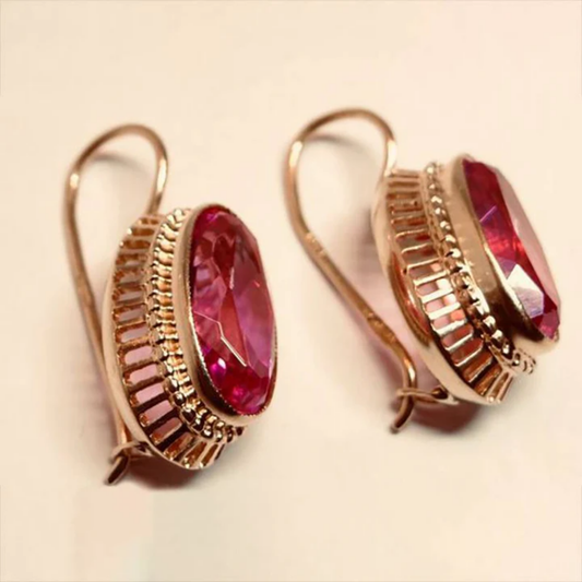 Crimson Dawn Vintage Earrings