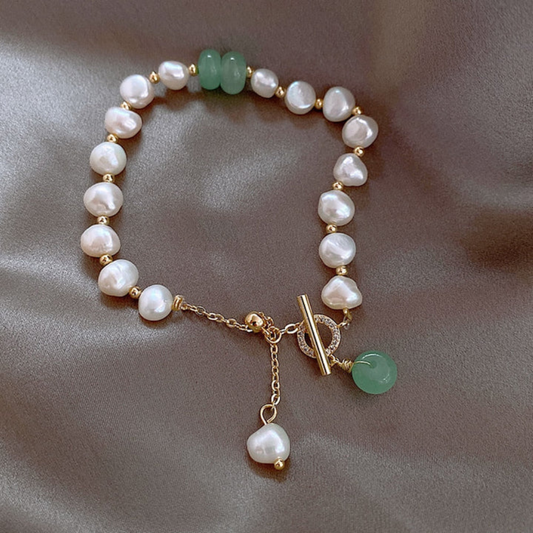 Emerald Tide Pearl Bracelet