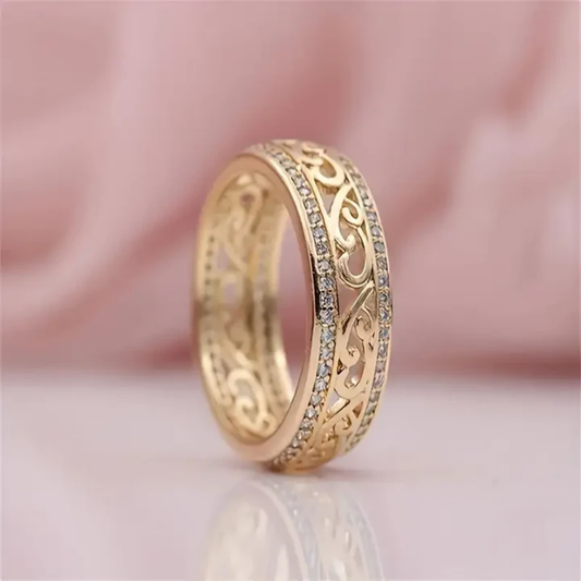 Golden Eternity Filigree Ring
