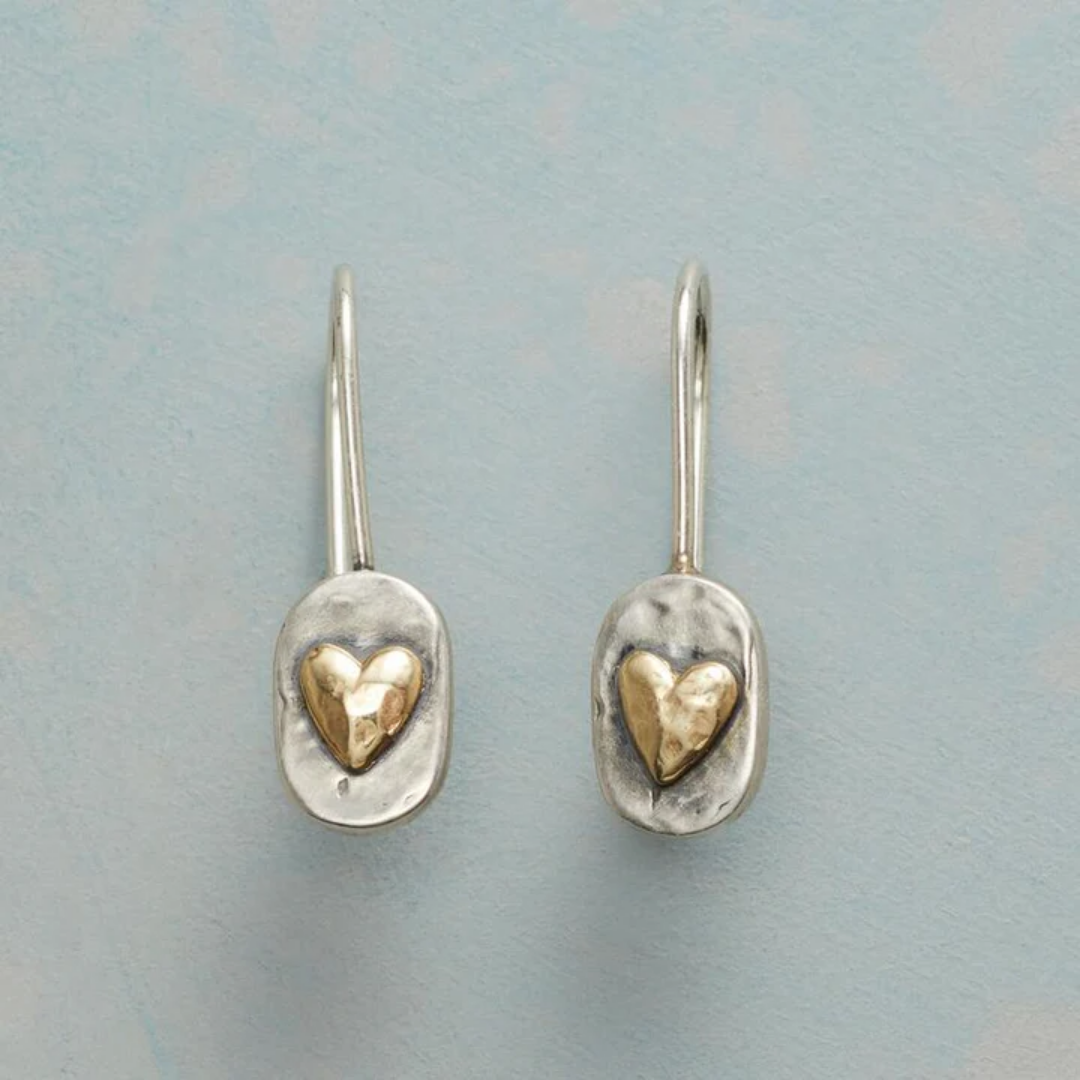 Golden Heartbeat Drop Earrings