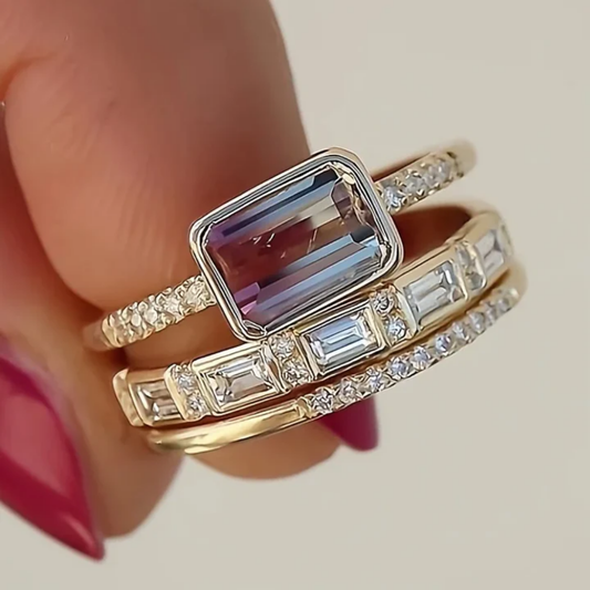 Twilight Aurora Stacking Ring Set